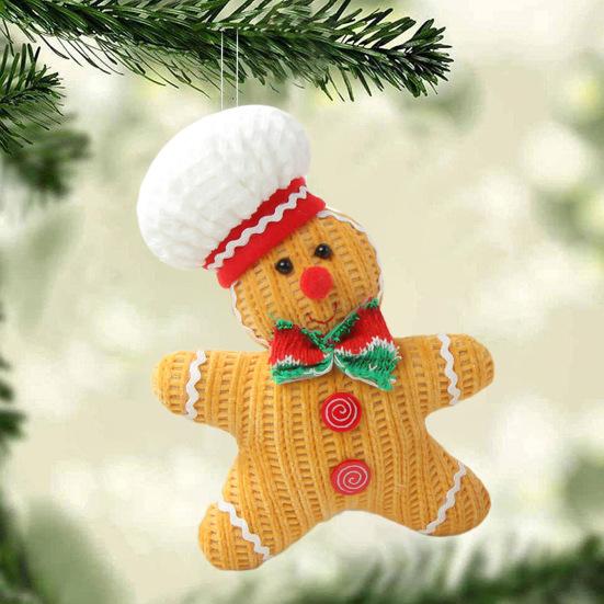 1/2 шт. Фигурка пряничного человечка, рождественская плюшевая кукла в шляпе, пряничное подвесное украшение для рождественской елки, каминное украшение