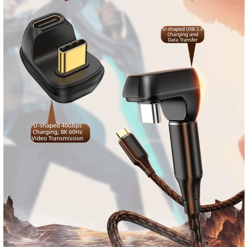 180 Degree Angle USB C Adapter U Shaped USB C Converter Charging Adapter Type C Adapter Tablet