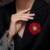 Брошь ко Дню Матери Красный Цветок Дизайн Броши с Имитацией Жемчуга Стразами Вставки Свадьбы Вечеринки Повседневная Носка