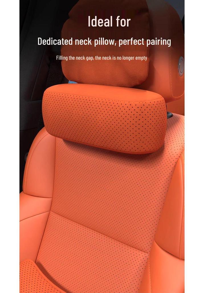 Li Auto L6-L9 MEGA Headrest Neck & Lumbar Support Pillow in Suede – Soft Car Interior Accessory