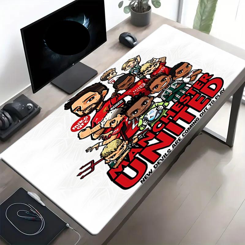 Manchester Football Print Mouse Pad, Anti‑Slip Desktop keyboard Mat, for PC Laptop Gaming Working Daily Use, Cool Festival Surprise Gift