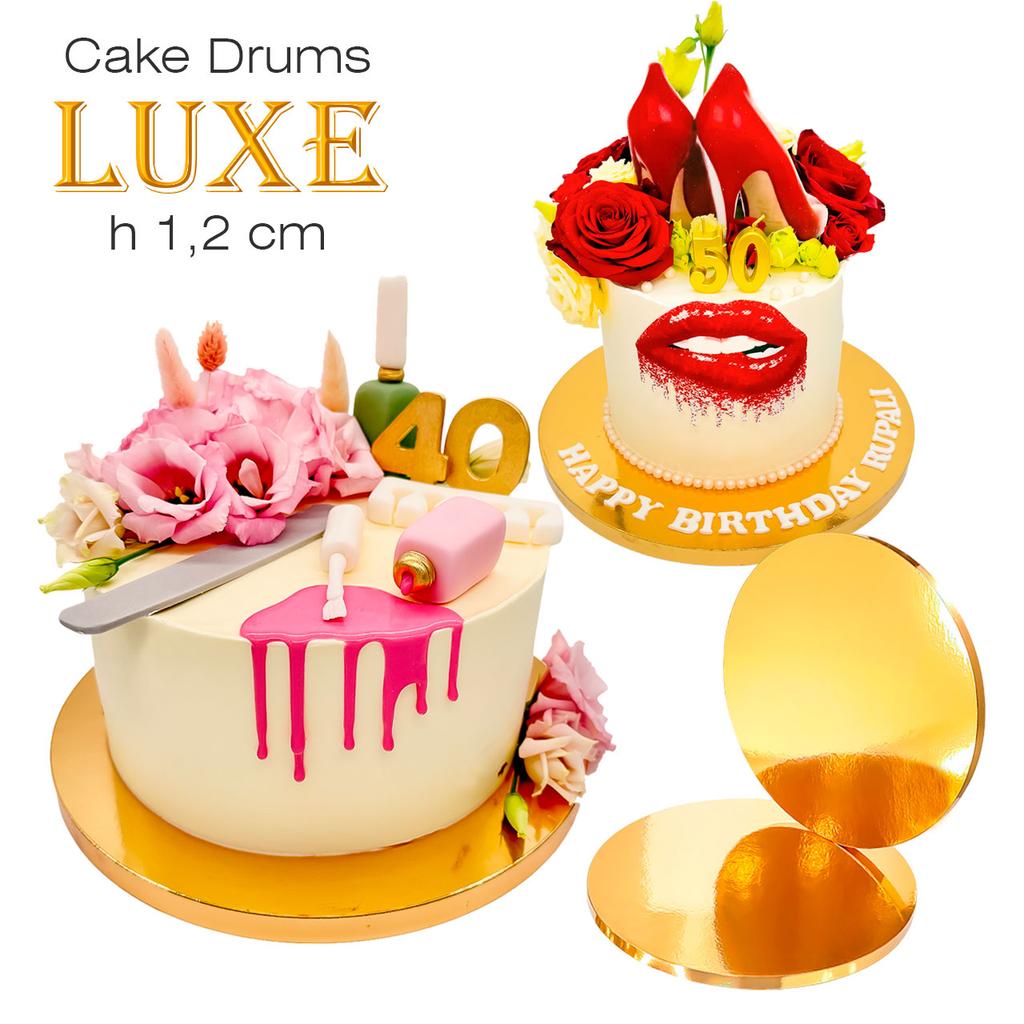 Cake board base gold 28 cm 1,2 cm set 10 pcs cake drum round luxe brand4cake