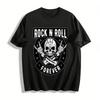 Винтажная футболка унисекс с принтом черепа Rock N Roll Forever, панк-стритвир, 100% хлопок
