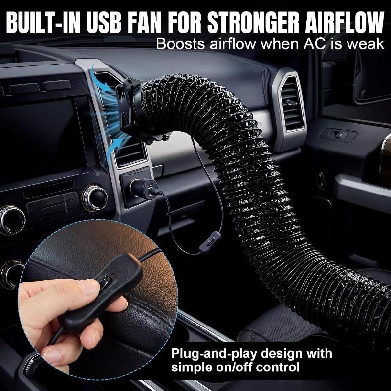 1/3/6M Car Air Outlet Cooling Duct Tube Car AC Vent Extender Hose Foldable Quick Install for Vehicle Car Cooler Camping Interior