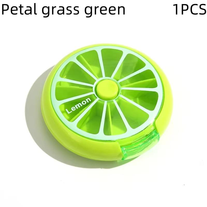 Seven Grid Round Medicine Box One Week Medicine Box Portable Rotating Packaging Fruit Medicine Box Portable Mini Box for Carryin