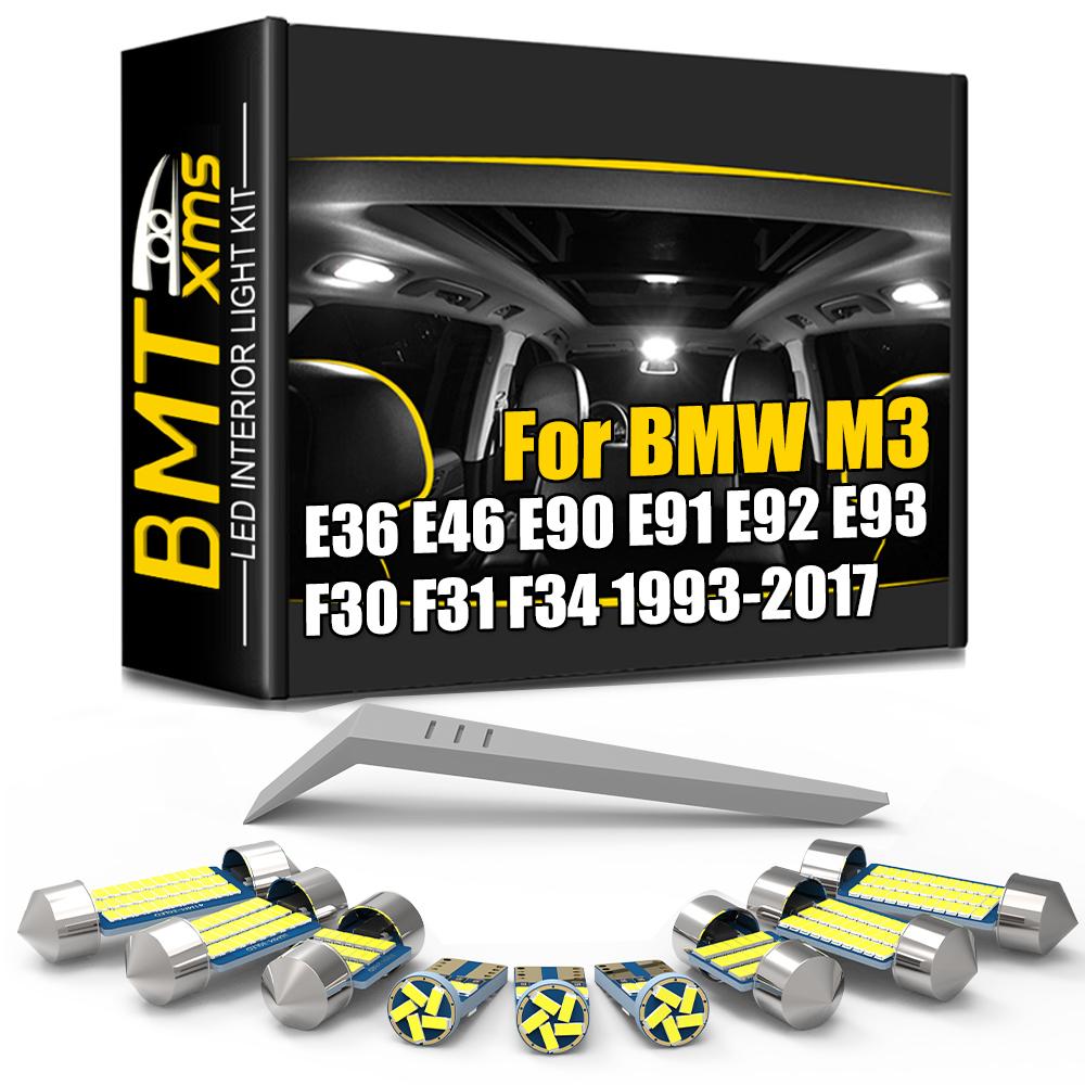 BMTxms Canbus LED Interior Lights Kit For BMW 3 Series E36 E46 E90 E91 E92 E93 F30 F31 F34 316 318 320 328 325 330 335 1993-2017 Dome Lights 6