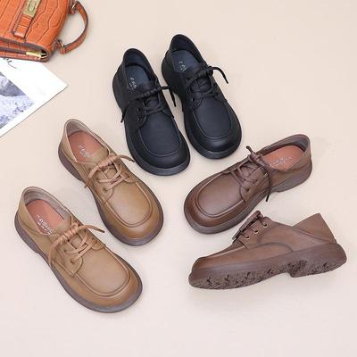 Мокасины из натуральной кожи на нескользящей мягкой подошве для женщин среднего и пожилого возраста - Повседневный весенне-осенний стиль