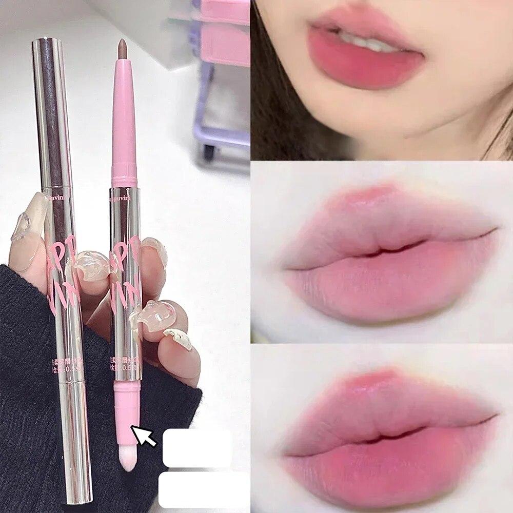 Lip Liner Pen Matte Lipstick Pen Waterproof Longlasting Lipstick Lip Contouring Non-stick Cup Lipliner Pencil Lip Makeup