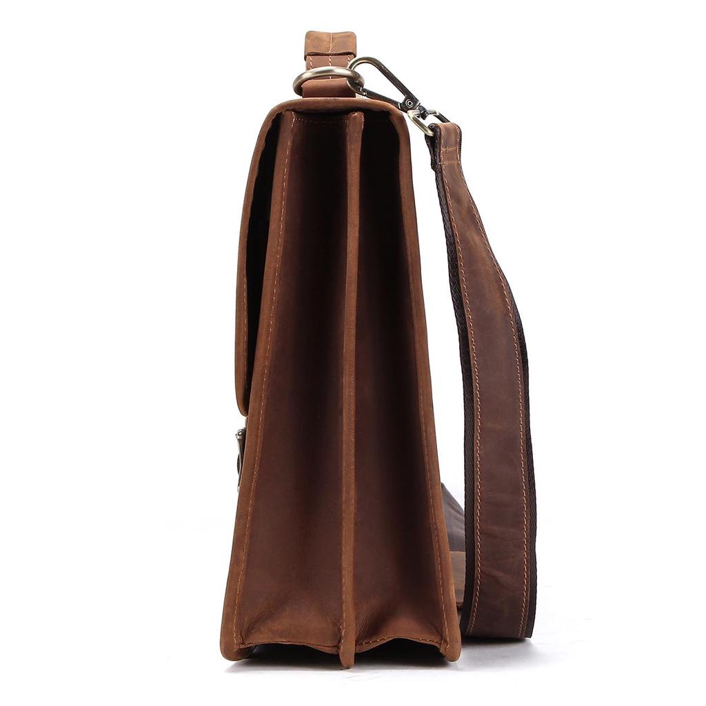 CONTACT'S мужская кожаная сумка в стиле ретро, вмещающая 14-дюймовый ноутбук