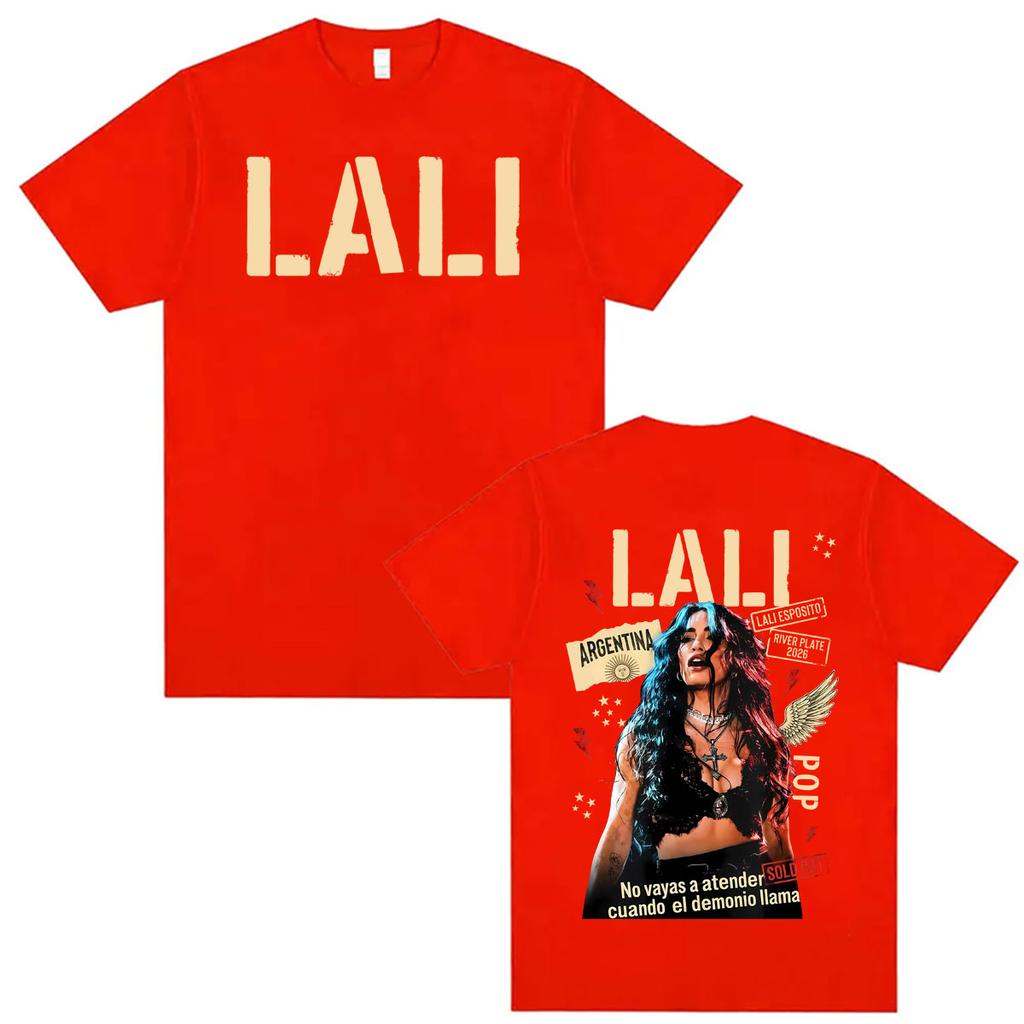 Singer Lali Esposito LA QUE LE GANA AL TIEMPO 2026 Tour Tshirt Retro Fashion Oversized T Shirt Unisex Women Cotton Casual Tshirts