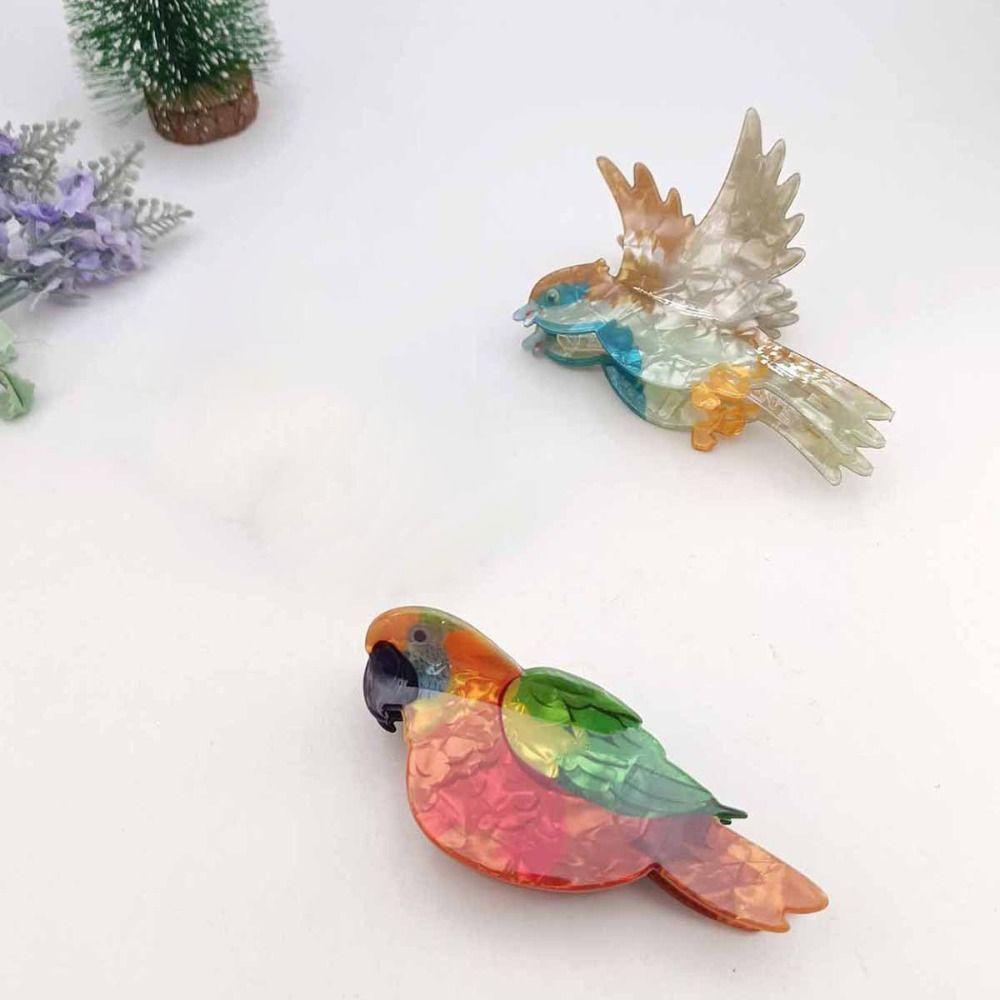 Lifelike Acrylic Hair Claw Korean Style Cartoon Animal Shark Clip Cute Bird Hair Clip  Girls