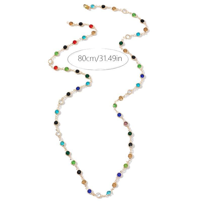 1 шт., серебряное украшение в горошек для вечеринок, модное длинное ожерелье, летнее, красочное, золотистое, многостильное