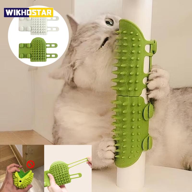 Pet Cat Hair Removal Massage Comb Cats Scratching Rubbing Brush Kitten Grooming Self Cleaning Desk Cat Scratcher Combs