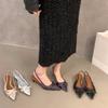 Fashion High Heels Sandals Women's Shoes 2025 Summer Temperament Socialite Black Spring Pointed Single Shoes