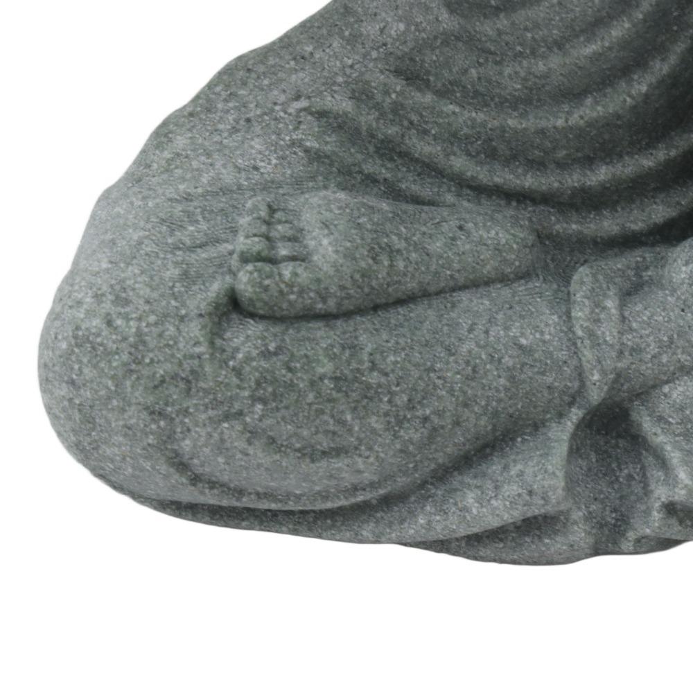 Grey Oriental Stone Carving Ornament Courtyard Sandstone Figurine Indoor Study Shelf Decoration