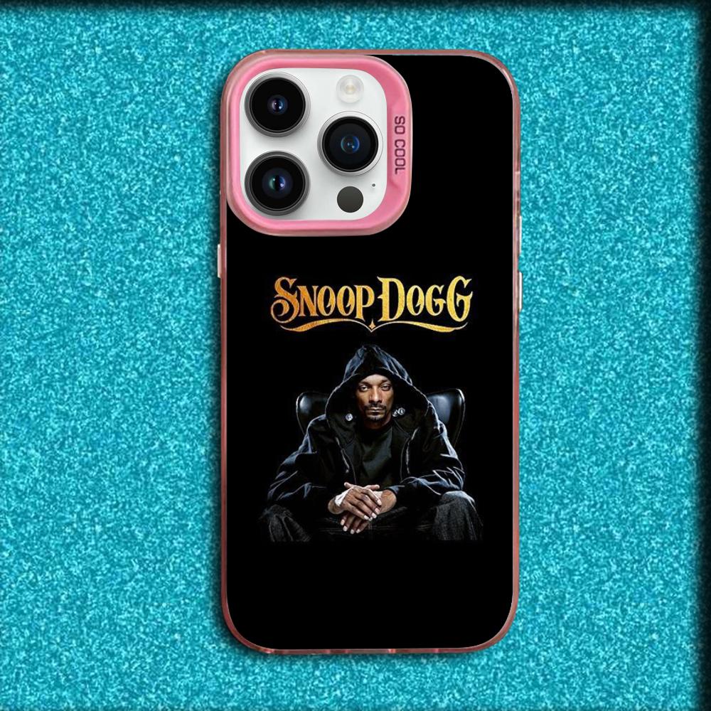 Чехол для телефона рэпера S-Snoop Dogg для iPhone 16,15,14,13,12,11,Mini,Pro,MAX Розовый Матовый Силиконовый Чехол