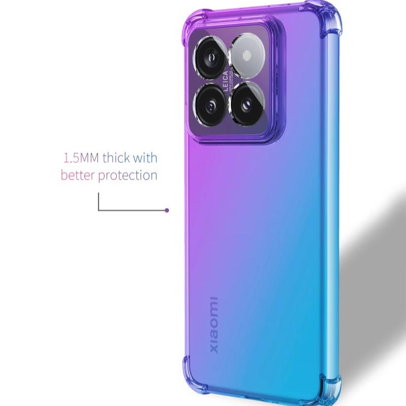 Градиентный чехол для телефона Xiaomi Mi 14T Pro 13T 12T 14 T Pro Силиконовый полупрозрачный мягкий защитный бампер с подушками безопасности для Xiaomi Mi14Tpro