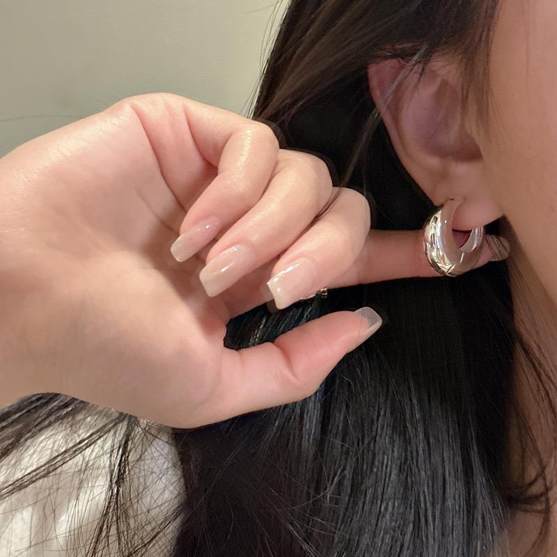 925 Sterling Silver Earrings For Women Trendy Simple Circle Handmade Earring Jewelry Prevent Allergy Party Accessories