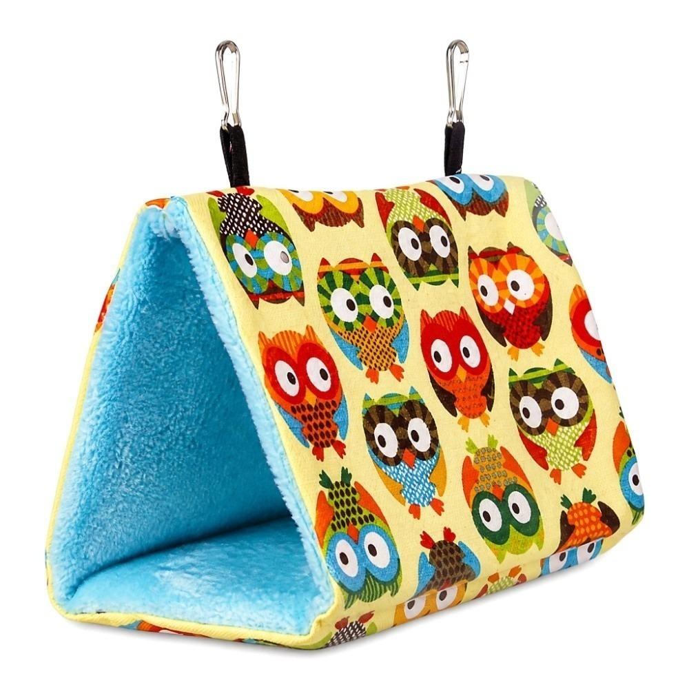 Soft Hammock Material Plush Bird Hut Cozy Plush Fabric Bird Cage Hut Tent For Budgies