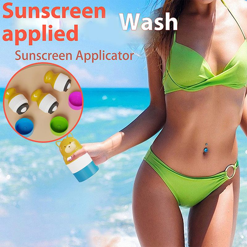 Солнцезащитный ролик-аппликатор в форме животного медведя, многоразовые сшитые флаконы для лосьона-крема, солнцезащитный аппликатор для лосьона