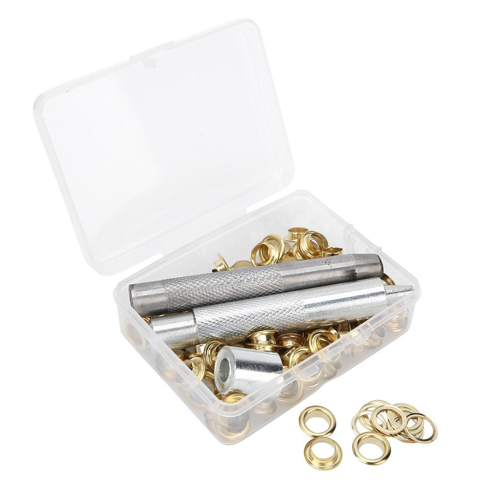 100pcs Brass Material Grommet Eyelet Kit Clothing Grommets Hole Punch Tool For DIY Projects