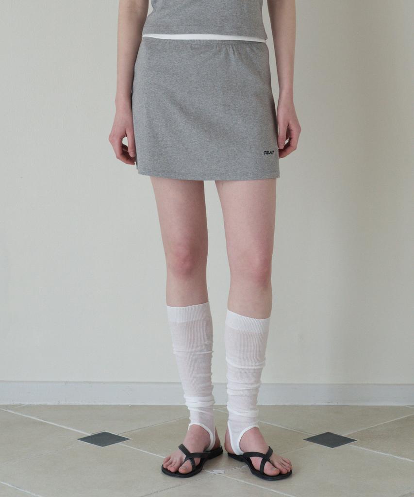 Tudment 50S Embroidered Mini Pantskirt_Melange Gray