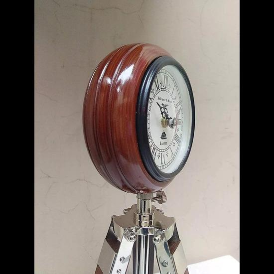 Часы на штативе в морском стиле из дерева в старинном стиле для домашнего офиса(20 дюймов) (коричневый)