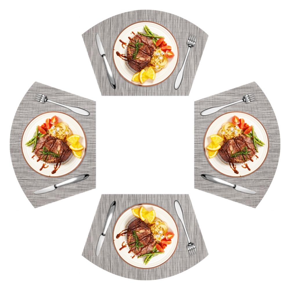 Набор из 4 круглых подставок под стол, моющиеся клиновидные коврики для кухонного стола, термостойкие круглые подставки под кухонные приборы