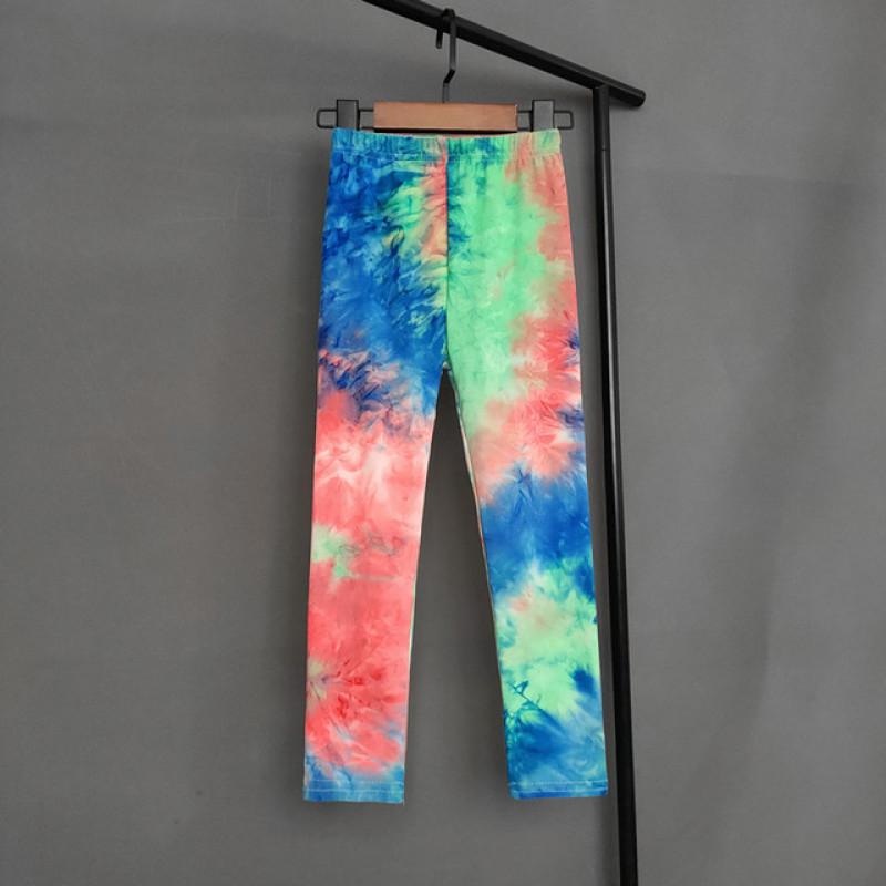 Spring Autumn Kids Pants Colorful Fluorescent Color Printing Leggings For Girls Trousers Baby Girls Soft Elastic Skinny Pants