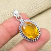 Citrine Gemstone Jewelry 925 Sterling Silver Handmade Pendant For Wedding Gift
