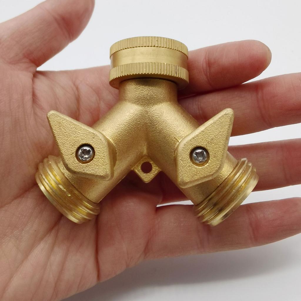 Модернизация латунного Y-образного соединителя для садового шланга с двумя запорными клапанами. Адаптер для садового шланга с 2 клапанами. Простая установка.