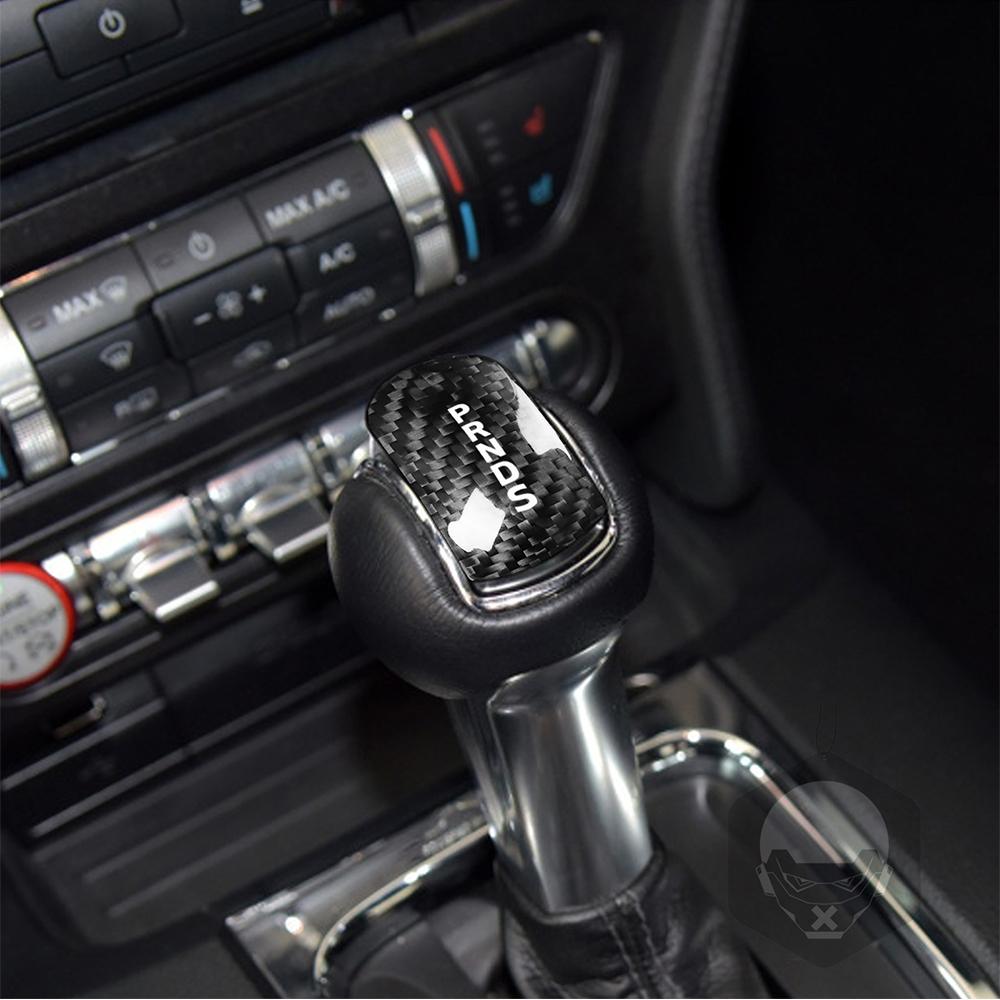 Real Carbon Fiber Gear Shift Knob Cover Trim Black for Ford Mustang 2014-2018