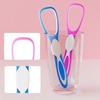 Adult Portable Silicone Scraper Tongue Scraper Oral Cleaner Brush Fresh Breath Cleaning Coated Toothbrush Hygiene Care Tools