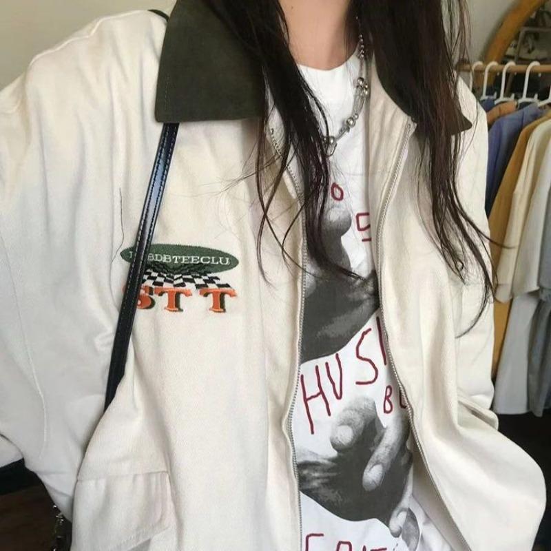Japanese Retro Coat for Women's Spring and Autumn 2023 New Style Design Niche All-matching Loose Couple Jacket Baseball Uniform