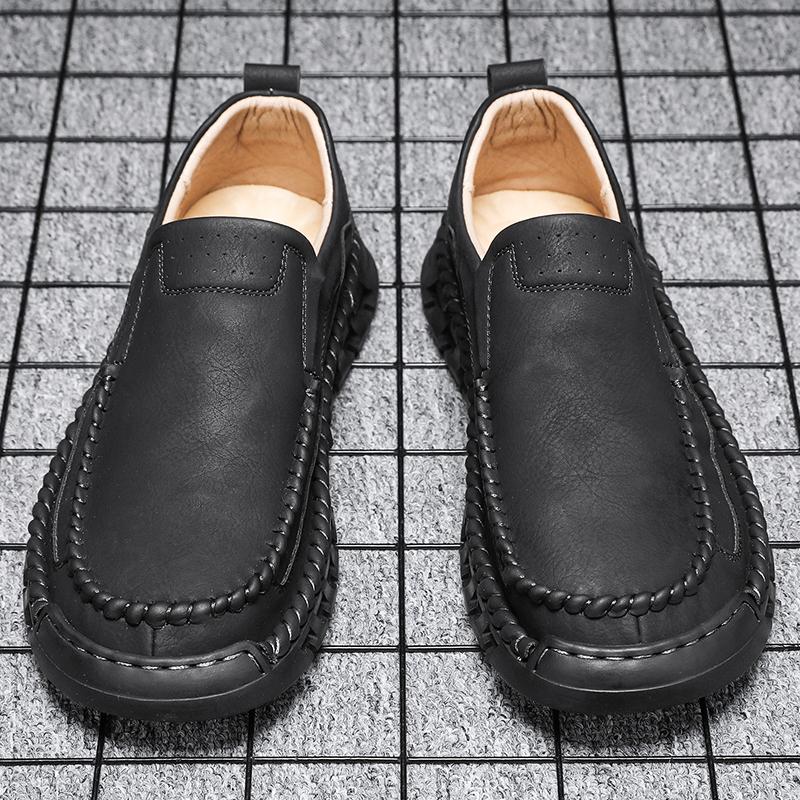 Новые мужские повседневные туфли, кожаные мокасины ручной работы, удобные мужские туфли, кожаные мокасины на плоской подошве, мужские кроссовки