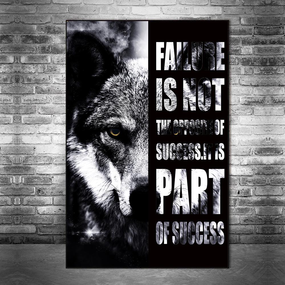 Мотивационный Черный Волк Лев Леопард Холст Картины Плакаты и Принты Вдохновляющие Цитаты Жизни Настенные Художественные Фотографии Гостиная Украшения Дома
