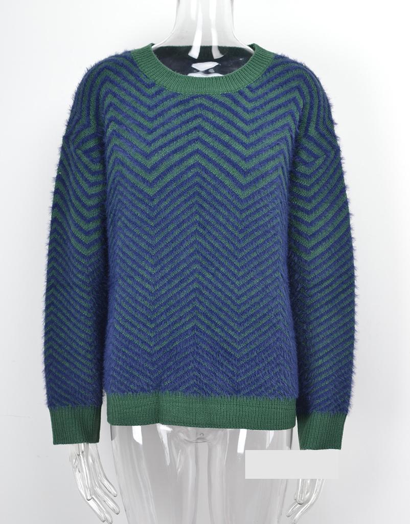 Свитер Трикотаж Осень Зима Круглый вырез Пуловер Длинный рукав Женский свитер Удобная женская одежда