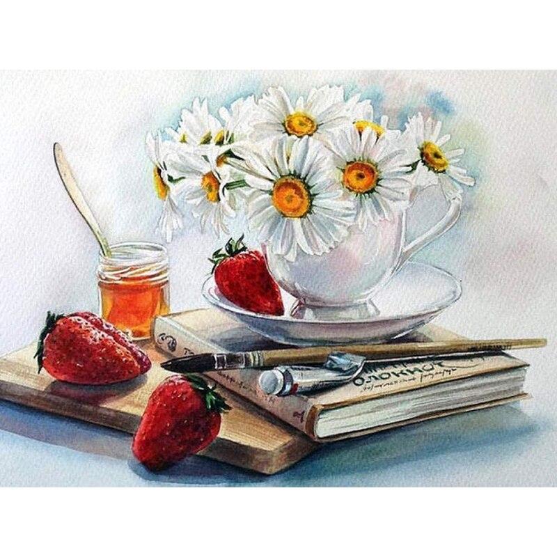 Diy Painting Diamond Cup 5d Fruit Diamond Embroidery Scenery Cross Stitch Flower Full Round Drill Crafts Home Decor Gift