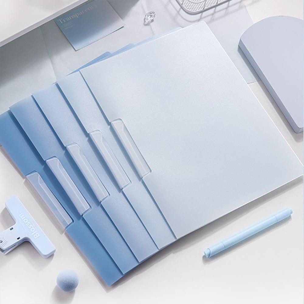 5PCS/Set Rotating Side Opening A4 File Folder Gradient Color File Organizer  School Office