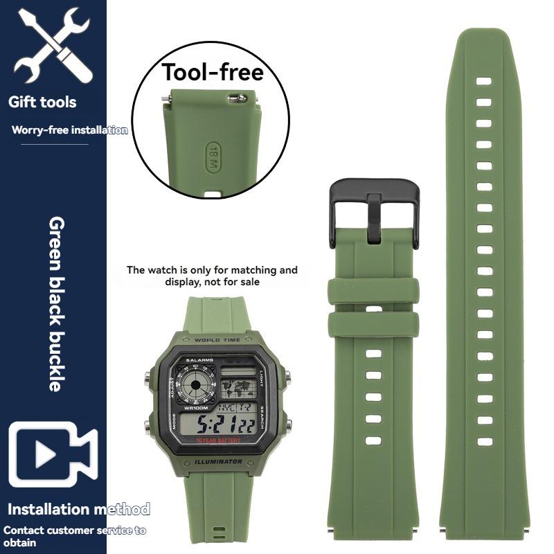 Для Casio 3299 маленький квадратный AE-1200 1300 W-216H F-108 A158/159 мягкий силиконовый ремешок для часов с быстрой заменой мужской 18 мм