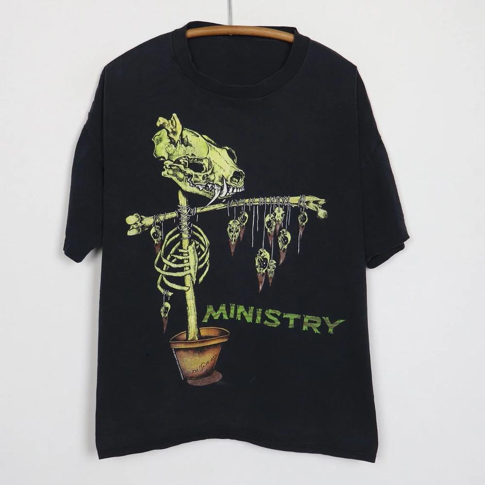 Новая Популярная Футболка Ministry Band Черная Хлопковая Полного Размера Унисекс