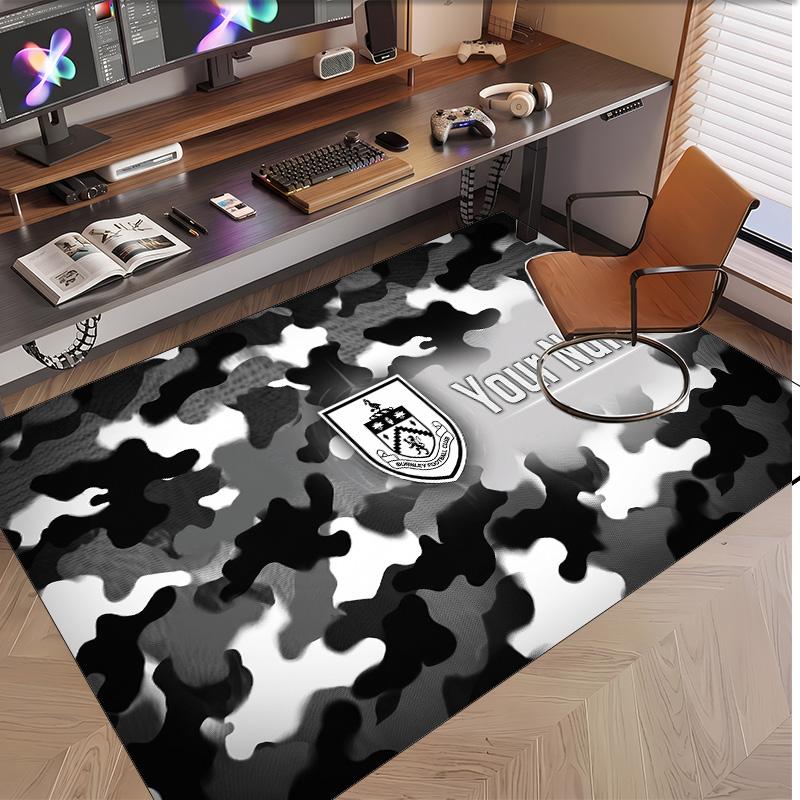 Personalized Crystal Velvet Carpet Burnley Football Pattern Non Slip Floor Rug