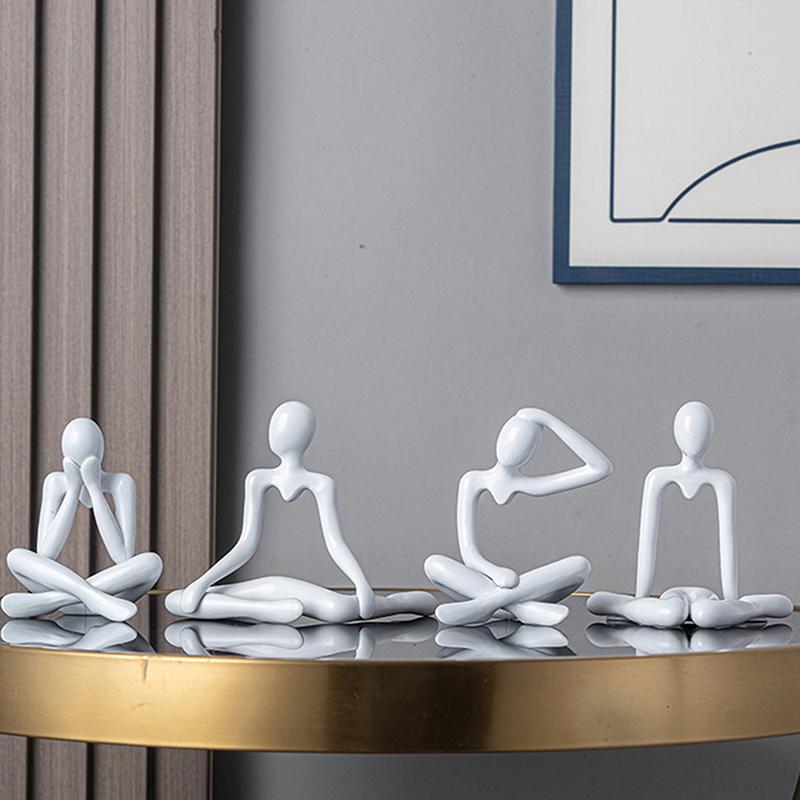 Статуэтка мыслителя, абстрактная статуэтка йоги, пластиковая ручная работа, скульптура, домашний декор, украшения для офиса и рабочего стола