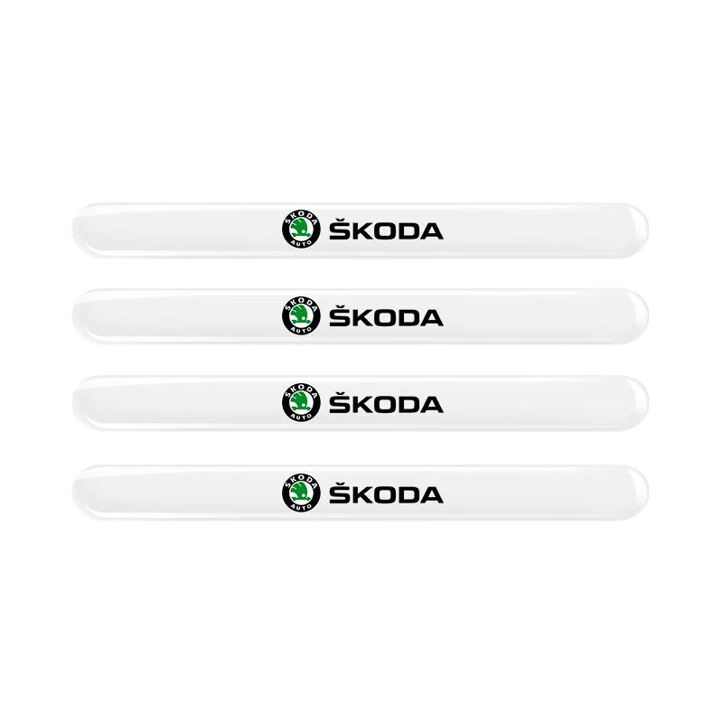 HQKI8 Car Door Bowl Handle Scratch Protective Stickers Car Anti-collision Protection Strip For Skoda Octavia Superb Rapid Kodiaq Karoq