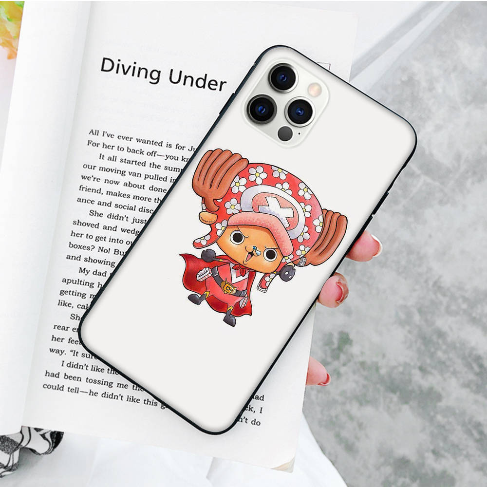 JW63 One Piece Chopper черный мягкий чехол для iPhone 16 15 Plus 14 13 Pro 8 SE XR XS Max P30 Nova 5T Y5P Y6 Y7 Y8P Y9 Realme C30 C33 C31 VIVO Y36 V27