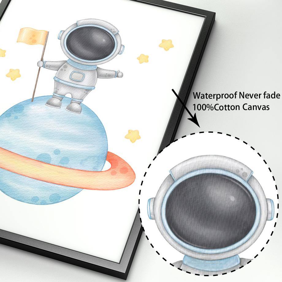 Космический астронавт, ракета, планета, солнечная система, космический корабль, детская настенная живопись, холст, картина, плакат, настенные панно, декор для детской комнаты