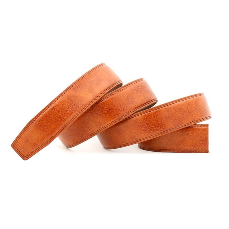 Men's Belt, Strip Automatic Buckle Belt, Body Cowhide Headless Men's Belt, Belt Strip Without Lead LY122
