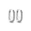 New 925 Silver Sparkle Double Hoop Heart Earrings For Women Fashion Silver Earring Jewelry Gift
