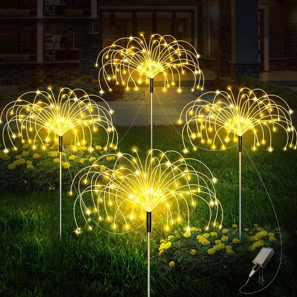1PC Solar LED Firework Lantern Outdoor Patio Garden Wedding Decorative Lights Decorative Lanterns Landscape Lawn Festival Lamp