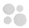 Milkcat White Set of 4 Hand-Knitted Cotton Lace Coasters, Round, Retro Afternoon Tea Display